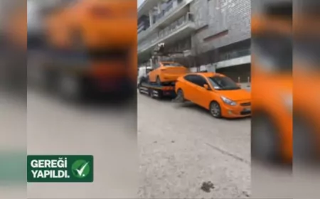 Yaya Geçidinde Anne ve Çocuklarına Yol Vermeyen Taksicilere Gereği Yapıldı