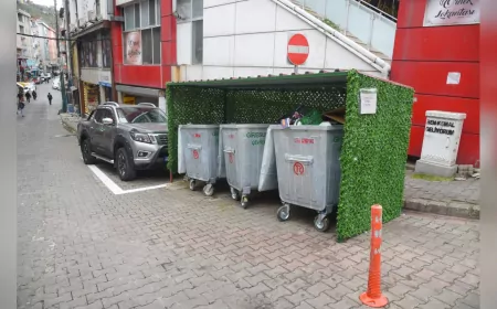 Giresun Belediyesi’nden Temiz ve Estetik Kent İçin Yeşil Çitli Konteyner Kafesleri