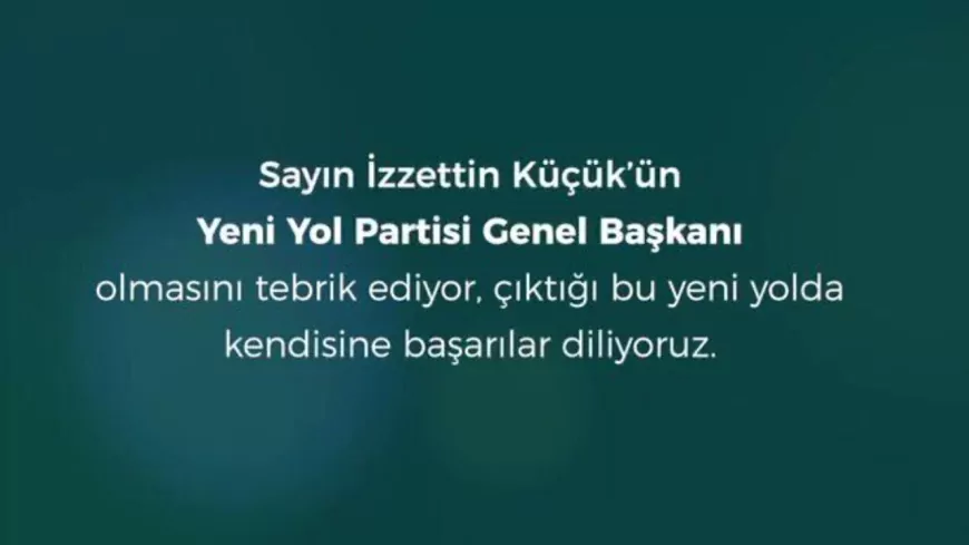 Ahmet Davutoğlu’ndan İzzettin Küçük’e Tebrik Mesajı