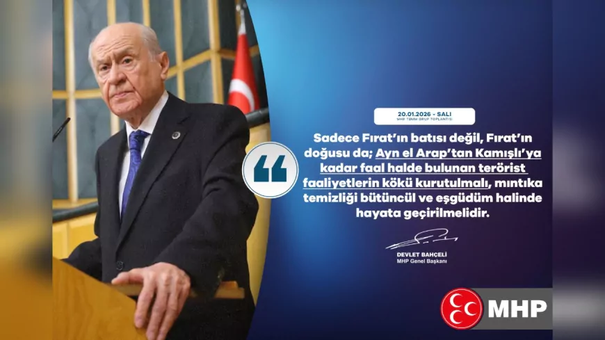 Bahçeli: Fırat’ın Doğusunda da Terörist Faaliyetlerin Kökü Kurutulmalı