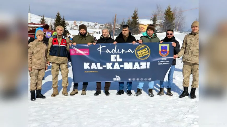 Ordu Jandarmasından Çambaşı Kış Festivali’nde KADES Bilgilendirmesi