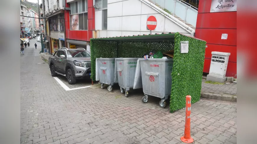 Giresun Belediyesi’nden Temiz ve Estetik Kent İçin Yeşil Çitli Konteyner Kafesleri