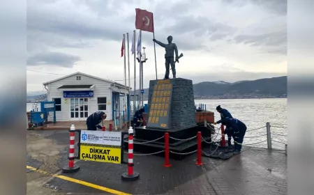 Körfez Şehitler Anıtı’nda Bakım ve Yenileme Çalışması Yapıldı