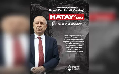 Ümit Özdağ, 6 Şubat Depremlerinin Yıl Dönümünde Hatay’da Olacak