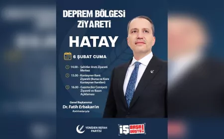 Dr. Fatih Erbakan, 6 Şubat Depreminin Yıl Dönümünde Hatay’da Vatandaşlarla Buluşacak