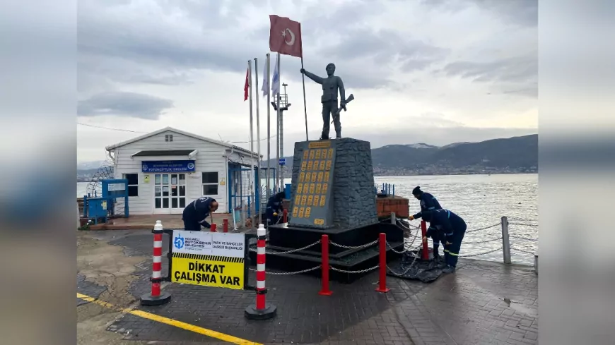 Körfez Şehitler Anıtı’nda Bakım ve Yenileme Çalışması Yapıldı