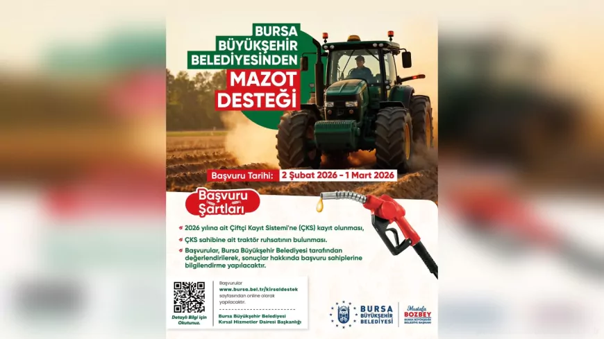 Bursa Büyükşehir Belediyesi’nden Üreticiye Yüzde 100 Hibeli Mazot Desteği