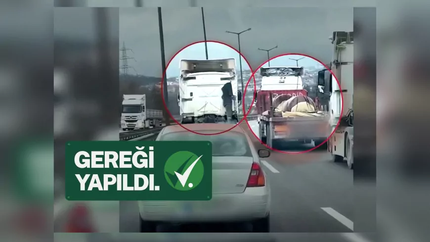 Kocaeli’de Sol Şeridi İşgal Eden Tır Sürücüsüne Ceza: Gereği Yapıldı