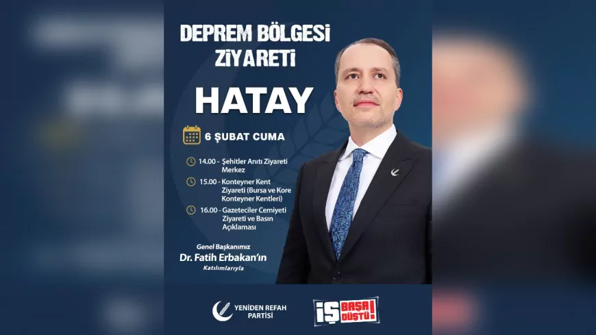 Dr. Fatih Erbakan, 6 Şubat Depreminin Yıl Dönümünde Hatay’da Vatandaşlarla Buluşacak