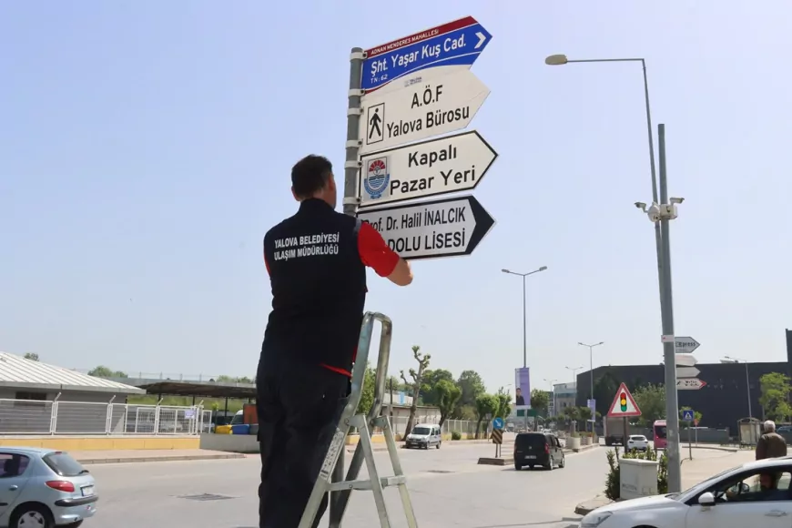 Yalova’da Trafik Levhaları Yenilendi
