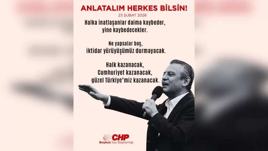 CHP Beykoz İlçe Başkanlığı’ndan Kurultay Davasına İlişkin Açıklama