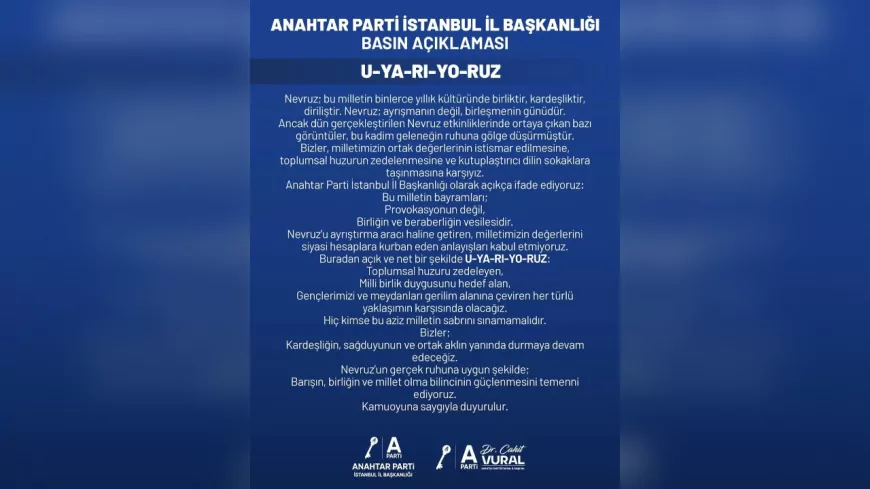Anahtar Parti İstanbul’dan Nevruz Açıklaması: Birliğin Günüdür, Provokasyonlara Uyarıyoruz