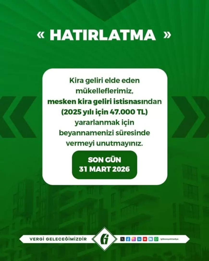 Gelir Vergisi Beyannamesi İçin Hazır Beyan Hatırlatması