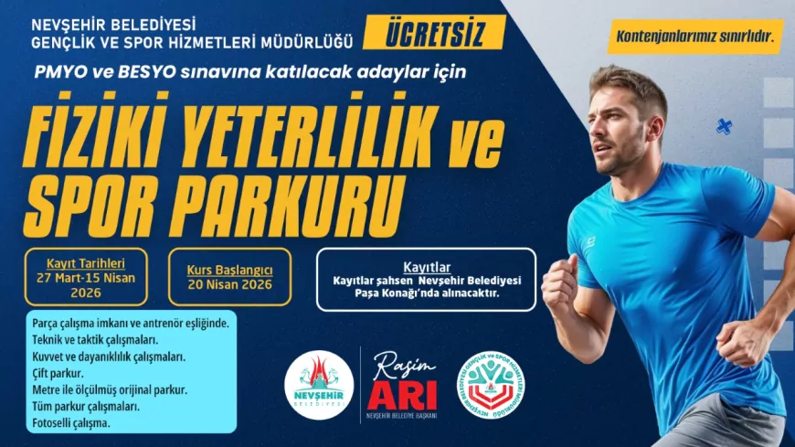 Nevşehir Belediyesi’nden PMYO Ve BESYO Adaylarına Ücretsiz Parkur Kursu