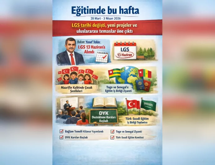 Eğitimde bu hafta: LGS tarihi değişti, yeni projeler ve uluslararası temaslar öne çıktı