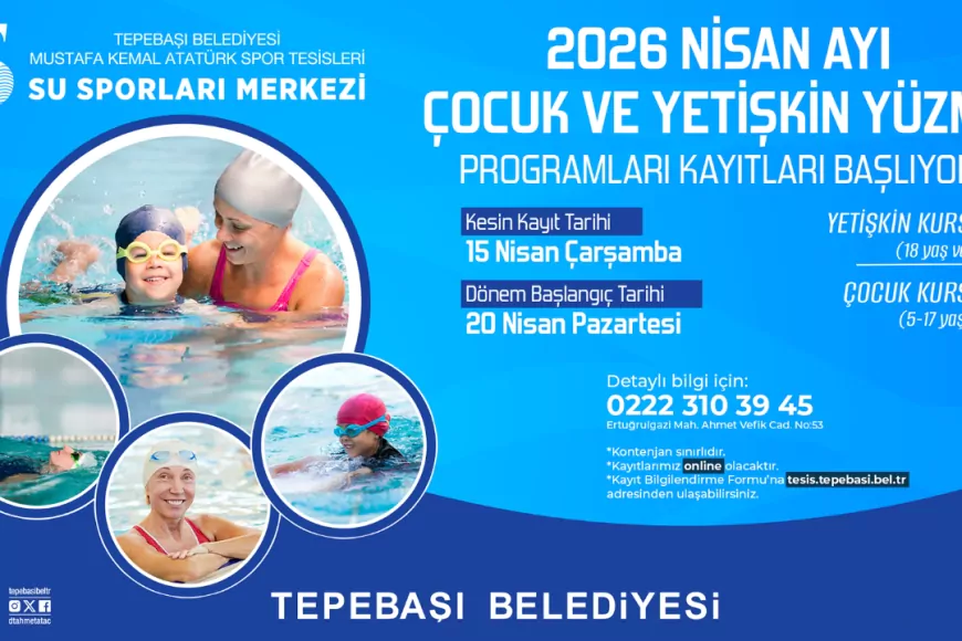 Tepebaşı’nda Yüzme Kursu Kayıtları Başlıyor