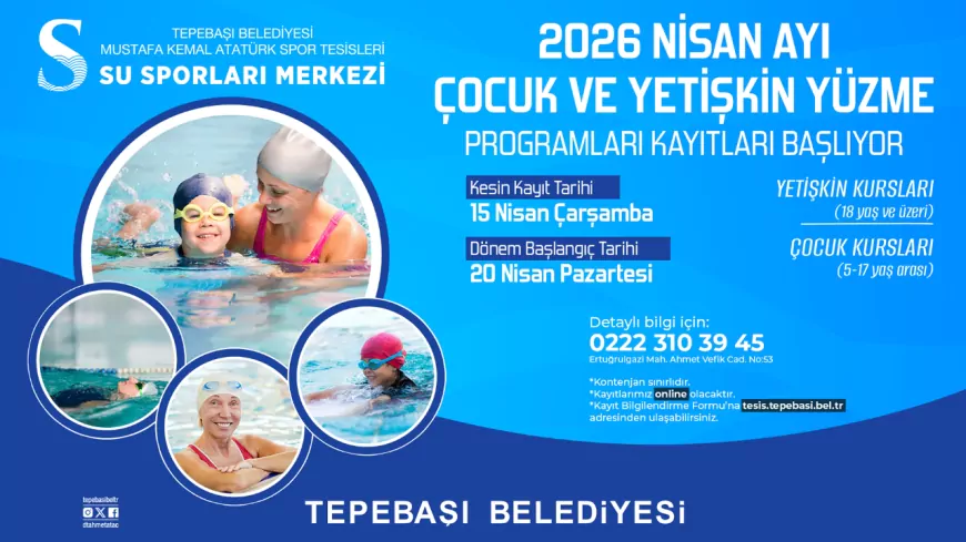 Tepebaşı’nda Yüzme Kursu Kayıtları Başlıyor