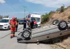 Muğla Bodrum’da Takla Atan Otomobil Kazasında Can Kaybı Yaşanmadı