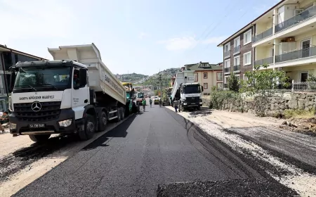 Serdivan’da trafiği rahatlatacak yeni güzergâhta asfalt çalışması başladı