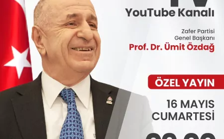 Zafer Partisi Genel Başkanı Prof. Dr. Ümit Özdağ “Tatava Yok” Programında Gündemi Değerlendirecek
