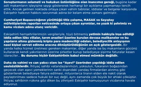 AK Parti Eskişehir İl Başkanlığı: “Tepebaşı Belediyesi soruşturmasındaki iddialar kamu vicdanını derinden yaraladı”