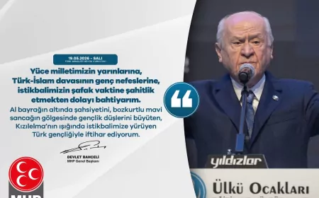 MHP Genel Başkanı Devlet Bahçeli: “Kızılelma’nın ışığında istikbalimize yürüyen Türk gençliğiyle iftihar ediyorum”