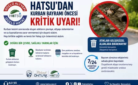 Hatay Su ve Kanalizasyon İdaresi’nden Kurban Bayramı Öncesi Çevre ve Altyapı Uyarısı