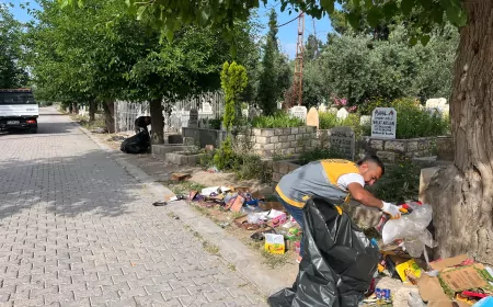 Mardin Büyükşehir Belediyesi Kurban Bayramı Öncesi Mezarlıklarda Temizlik ve Bakım Çalışmalarını Sürdürüyor