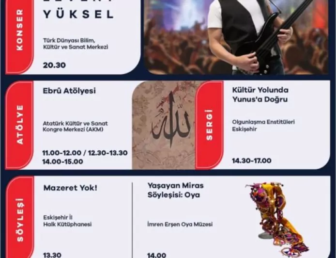 Eskişehir Kültür Yolu Festivali’nde Üçüncü Gün Konserler, Sergiler ve Atölyelerle Devam Etti