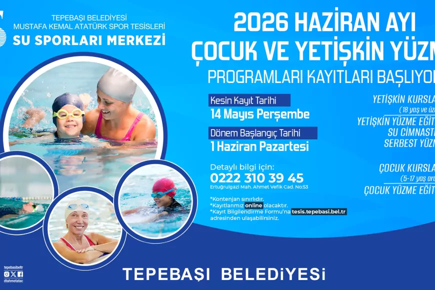Tepebaşı’nda Yüzme Kursu Kayıtları 14 Mayıs’ta Başlıyor