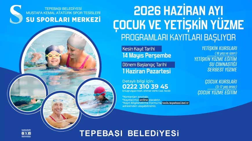 Tepebaşı’nda Yüzme Kursu Kayıtları 14 Mayıs’ta Başlıyor