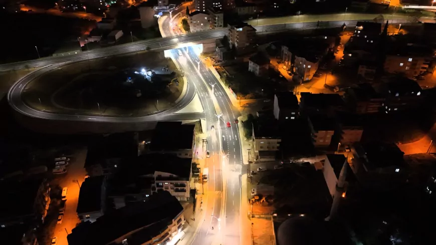 Gebze Eskihisar Feribot Yolu yeni aydınlatmasıyla ışıl ışıl