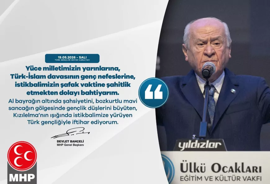 MHP Genel Başkanı Devlet Bahçeli: “Kızılelma’nın ışığında istikbalimize yürüyen Türk gençliğiyle iftihar ediyorum”