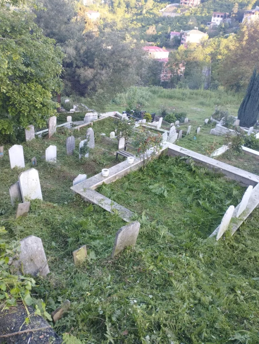 Trabzon Büyükşehir Belediyesi Kurban Bayramı Öncesi 1646 Dönümlük Mezarlık Alanında Temizlik Çalışmasını Tamamladı