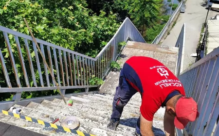 Kocaeli Büyükşehir Belediyesi Başiskele Bahçecik’teki Yaya Üst Geçidinde Kapsamlı Bakım ve Temizlik Çalışması Yaptı