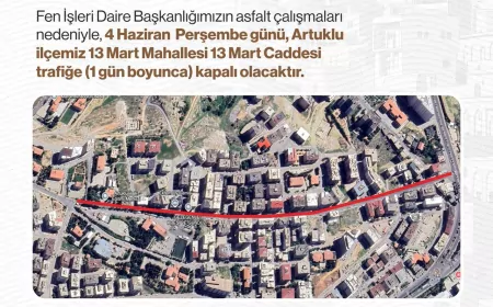 Mardin’de 13 Mart Caddesi Asfaltlama Çalışmaları Nedeniyle Bir Günlüğüne Trafiğe Kapatılacak