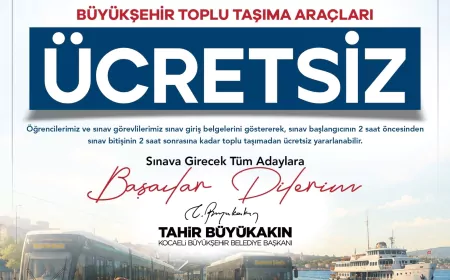 Kocaeli Büyükşehir Belediyesi LGS Günü Öğrenci ve Görevlilere Ücretsiz Ulaşım Sağlayacak