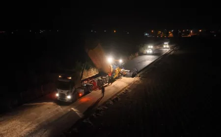 Şanlıurfa Büyükşehir Belediyesi Eyyübiye’de 5 Mahalleyi Birbirine Bağlayan Grup Yolunda Sıcak Asfalt Çalışmalarını Sürdürüyor