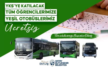 Hatay Büyükşehir Belediyesi YKS’ye Girecek Öğrencilere Sınav Günlerinde Ücretsiz Ulaşım İmkânı Sunacak
