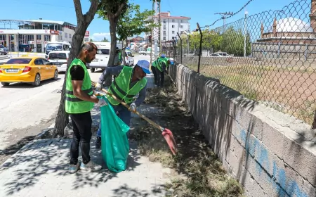 Van Büyükşehir Belediyesi Doğu Caddesi’nde Kaldırım ve Ağaç Diplerinde Kapsamlı Temizlik Çalışması Gerçekleştirdi