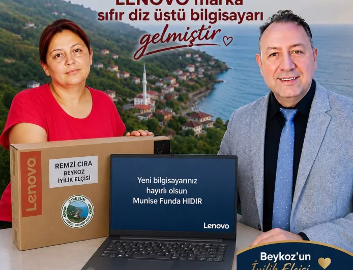 Beykoz’un İyilik Elçisi Remzi Çıra’dan Görele Muhtarı Munise Funda Hıdır’a Teknolojik Destek