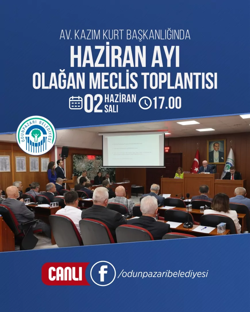 Odunpazarı Belediye Meclisi Haziran Ayı Toplantısı Bugün Meclis Salonu’nda Gerçekleştirilecek