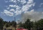 Bodrum Müskebi Mahallesi'nde Kız Yurdu Şantiyesindeki Konteyner Yangını Makilik Alana Sıçradı