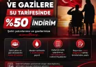 HATSU Şehit Yakınları ve Gazilere Mesken Su Tarifesinde Yüzde 50 İndirim Uygulamasını Sürdürüyor