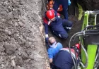 Trabzon Akçaabat’ta Göçük Altında Kalan İşçi İtfaiye Ekiplerinin Müdahalesiyle Kurtarıldı