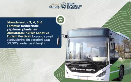 Hatay Büyükşehir Belediyesi İskenderun Festivali İçin Toplu Ulaşım Sefer Saatlerini Gece 00.00'a Kadar Uzattı