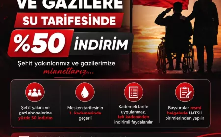 HATSU Şehit Yakınları ve Gazilere Mesken Su Tarifesinde Yüzde 50 İndirim Uygulamasını Sürdürüyor