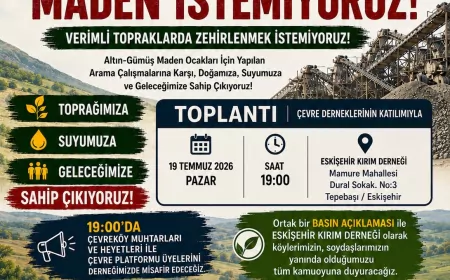 Eskişehir'de Altın-Gümüş Maden Ocağı Projesine Karşı Çevre Köylerinin Temsilcileri Ortak Basın Açıklaması Yapacak