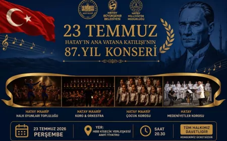 Hatay Ana Vatana Katılışının 87'inci Yıl Dönümünü Ücretsiz Etkinlik ve Konserlerle Kutlayacak