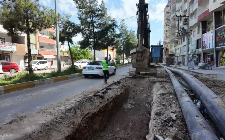 Kızıltepe'de 14 Mahalleyi Besleyen İçme Suyu Ana Hattının Ömrünü Tamamlayan Bölümü Yenilenerek Altyapı Sorunu Kalıcı Olarak Giderildi